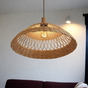 Sustainably Stylish Modern Handcrafted Rattan Pendant <b>Light</b> <b>Battery</b> Powered Adds Warmth Texture Charm Any Space Cozy Home Decor - Product Image 4