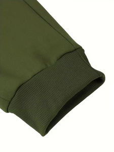 Sweat à capuche pour homme en polaire 100% polyester, couleur unie, manches longues, avec poche, respirant, hiver - Product Image 5