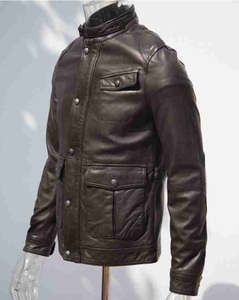 Vestes de motard pour hommes sur mesure, de haute qualité, style vintage, coupe ajustée, en peau de mouton, fermeture éclair, couleur unie, automne, fabricant OEM - Product Image 3