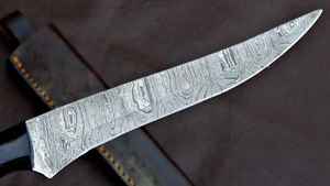 Couteau professionnel à désosser et à trancher en acier Damas à haute teneur en carbone, avec manche personnalisé en corne de buffle noir exotique, couteau de cuisine - Product Image 3