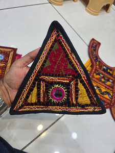 Kushang Textile Hand Embroidery Beads <b>Sew</b>-<b>On</b> Style Triangle/Flower Canvas Fabric <b>Patches</b> for Gifts & Cloth Wholesale Available - Product Image 5
