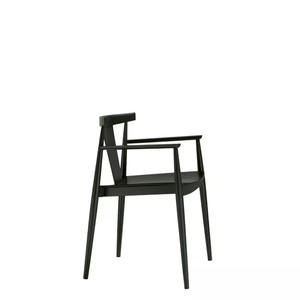 New Style Elegant Solid Recycled Teak Wood Furniture <b>Black</b> Dining Arm <b>Chair</b> with Armrest Without Cushion, Hotel & Restaurant - Product Image 1