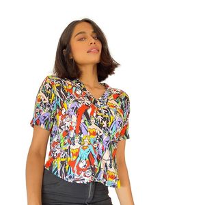 Chemises Hawaïennes en Coton Imprimées Multicolores pour Femmes et Filles Girl Gang - Product Image 2