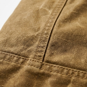 SUQAINA Custom Waxed 100% Cotton <b>Canvas</b> Men's Winter Breathable Street Wear Hip Hop Modern Outfits Turn-down <b>Jacket</b> Front Logo - Product Image 6