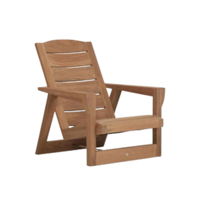 เก้าอี้อาบแดดไม้สักสำหรับกลางแจ้ง รุ่น Adirondack พร้อมที่นั่งแบบระแนงและที่วางแขน เหมาะสำหรับพักผ่อนในสวน โรงแรม และวิลล่า - Product Image 1