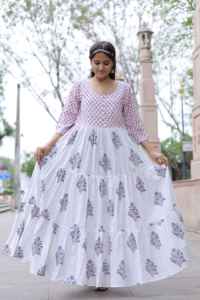 Robe Courte Imprimée à la Main Indienne pour Femme, Robe d'Été Décontractée en Coton, Robe Longue Style Bohème, Taille Naturelle, Tissu - Product Image 4