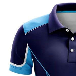 Maillot de cricket bleu marine pour homme, col polo, chemise de sport légère, uniforme d'équipe athlétique, respirant, pour l'entraînement et les matchs - Product Image 5