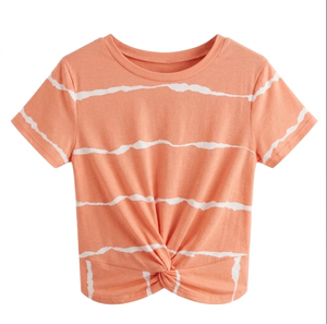 Custom Women's Formal Breathable Eco-Friendly Summer Tshirt 100% Cotton <b>Plaid</b> Print O Neck Short Sleeve Workout Running Tee - Product Image 1