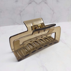 Pince à cheveux rectangulaire en plastique, accessoires de coiffure, décoration ambre, tenue simple et élégante toute la journée - Product Image 1