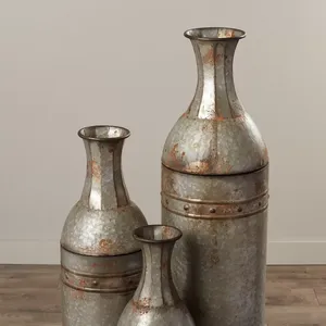 Juego de Jarrones de Piso de Acero Galvanizado Hechos a Mano, Estilo Costero, Ecológicos, Decorativos, de Metal, para Sala de Estar y Decoración del Hogar - Product Image 5
