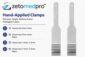 Hand-Applied Flat Jaw <b>Clamps</b> Single Frameless Packaged in Pairs Sizes 2mm-5mm and 1.5mm-3.5mm Black Options ZETOMEDPRO - Product Image 6