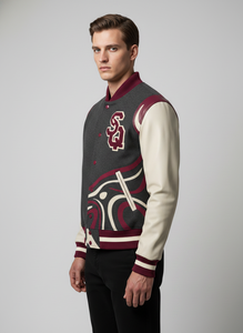 Vestes de baseball personnalisées à manches longues pour hommes, 100% laine, avec patchs en chenille, logo personnalisé, design sur mesure - Product Image 4