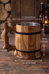 Hand Carved Wooden <b>Mug</b> Engraved <b>Tree</b> Design Polished Brown Handle Cup for Gift and Home Decor - Product Image 4