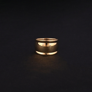 แหวนวงกลมทองเหลืองชุบทองทันสมัยสำหรับผู้หญิง - Product Image 2