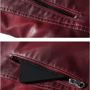 Men's Classic Quilted Leather Bomber <b>Jacket</b> <b>Warm</b> and Breathable with Ribbed Cuffs <b>Waterproof</b> Multiple Colors for Winter - Product Image 6