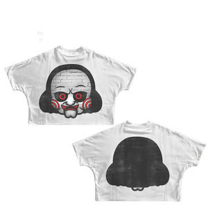 Women Crop Top T Shirt GSM premium cotton breathable white graphic print front <b>back</b> screen print logo Breathable Crop Tot shirt - Product Image 5