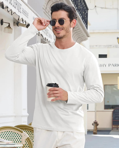 T-shirts à manches longues unisexes personnalisés avec logo, en coton épais 250g, coupe oversize, pour hommes - Product Image 6