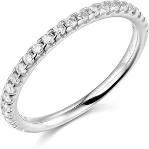 Anillo de boda Eternity de 1.5 quilates, anillo de aniversario de oro blanco de 14 quilates con diamantes simulados - Product Image 3
