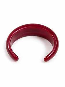 Handmade Burgundy Wine Resin Bangle Chunky Tapered Open C Shape Resin Craft Wrist Cuff Bracelet Women Jewelry Wholesale - Product Image 1