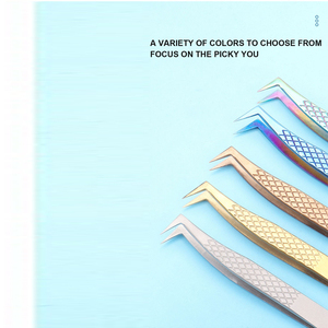 Pinzas para cejas de marca privada con punta de fibra, pinzas para extensiones de pestañas, pinzas para pestañas con logo personalizado, instrumentos de belleza de la mejor calidad - Product Image 5