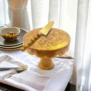 Elegante y Sencillo Soporte para Pastel de Resina, Plato Premium para Servir Postres, Ideal para Cumpleaños, Bodas y Uso Diario - Product Image 1