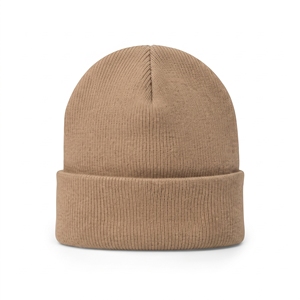 Bonnet unisexe personnalisé en tricot gaufré avec patch, chaud pour l'hiver, à revers, vente en gros - Product Image 2
