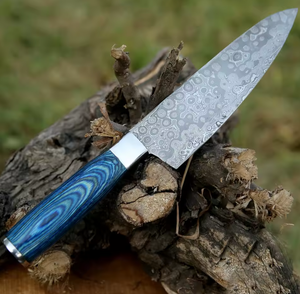 Hand Forged Damascus Steel Chef <b>Knife</b> with Unique Patterned Blade Ambidextrous Wooden Handle Dishwasher <b>Safe</b> for Kitchen Use - Product Image 4
