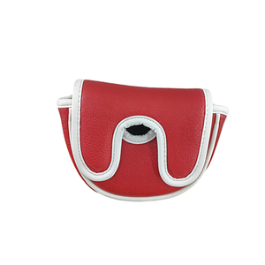 SOSH4 Red PU Leather Waterproof Putter Headcover with Leaf Pattern Make My Putting Great Again Solid Color <b>Golf</b> Club Cover - Product Image 3