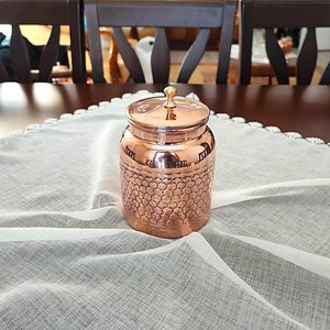 Traditional Copper Utility <b>Jar</b> Handmade Storage Canister Food Container Kitchen Vessel Dry Fruit Box Tea Coffee <b>Spice</b> Holder - Product Image 5