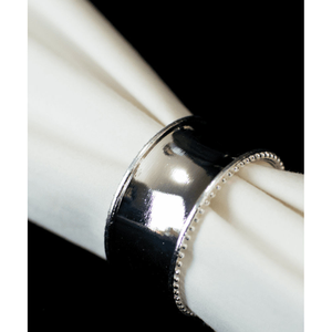 Luxury Silver Beaded Edge Napkin Ring Metal Holder Elegant Table Decor for <b>Wedding</b> Banquet Home Dining Decoration <b>Tissue</b> Rings - Product Image 1