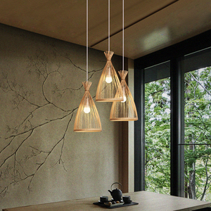 Wholesale Handwoven Bamboo Basket Pendant <b>Light</b> Traditional Craft Inspired Natural Ceiling Lamp for Home Decor OEM ODM - Product Image 3