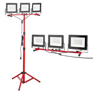 <b>LED</b> <b>Work</b> <b>Light</b> Stand with 21000 Lumens Three Head Portable Camping Lamp Individual Switch 10.83 ft Power Tripod Stand - Product Image 1