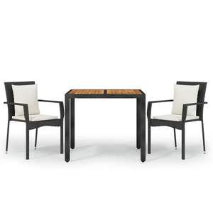 Juego de Comedor para Jardín en Color Blanco Crema y Negro - Product Image 2