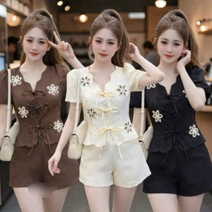 Conjunto de Ropa de Dos Piezas para Mujer, Verano, Casual, Algodón Ecológico, Corte Ajustado, Cómodo, Lavable, Empaque Personalizado, Vietnam - Product Image 5