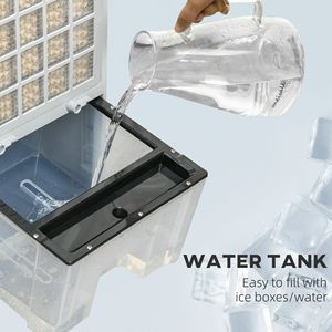 Ventilatore Raffreddatore d'Aria Evaporativo 3-in-1 Portatile con Oscillazione, Funzione Ghiaccio e Telecomando, Timer Integrato per Casa, Ufficio o Camera da Letto, Colore Grigio - Product Image 4