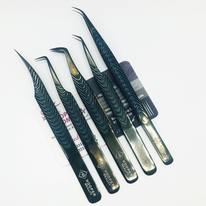 Pince à épiler noire 90 degrés durable vison extension de cils pince à épiler incurvée pince à cils Logo en acier inoxydable - Product Image 4