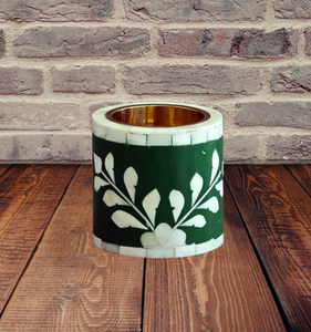 Wholesaler Medkhan Durable Silver Oud Burner Bone Inlay Tea Light Holder Bakhoor Incense Dream <b>Crafts</b> India Handmade OEM Design - Product Image 2