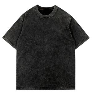 2026 100% Cotton Men's Loose Fit Drop Shoulder Knitted T-Shirt Printed High Quality Blank Street Wear Quick Dry Breathable Short - Product Image 3