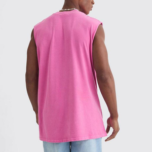 Camiseta sin mangas de algodón para gimnasio y running para hombre, con logo personalizado, talla grande, para verano 2026, venta al por mayor - Product Image 2