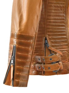 Chaqueta de cuero Outlaw Burnt Mustard - Product Image 2