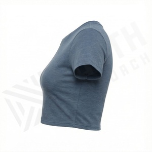 T-shirts courts sexy en coton pour femmes, respirants, unis, haut de gamme, vêtements de sport décontractés, tendance, mode - Product Image 3