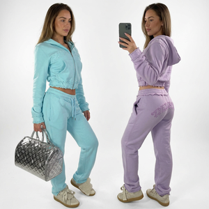 Conjunto Deportivo de Dos Piezas para Mujer, con Capucha, Color Sólido, Manga Larga, Corte Holgado, Cintura Elástica, Bolsillos Laterales, Transpirable, para Primavera - Product Image 6