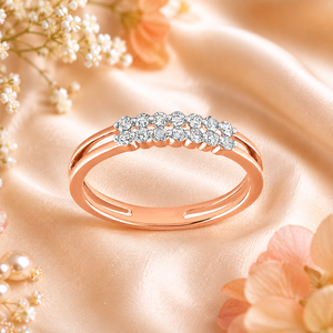 Bague de fiançailles classique en or rose avec diamant naturel taillé pour femme, idéale pour mariage et cadeau, disponible en or 10K, 14K, 18K, argent 925, 935 - Product Image 1