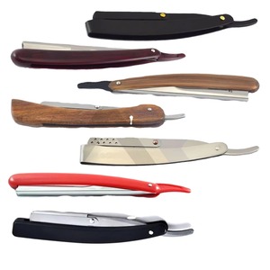 Rasoir droit professionnel pliable pour barbier, couteau de rasage manuel, outil de toilettage de salon pour une coupe de précision de la barbe - Product Image 1