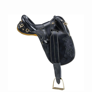 Sillín de cuero de vaca premium con guardabarros de madera para equitación de media raza, para trabajo ganadero competitivo, sillín profesional australiano para ganado. - Product Image 1