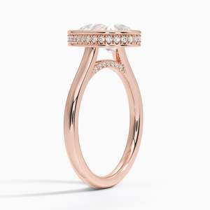 Anillo de compromiso con moissanita de 2 quilates con corte de pera y engaste de bisel, anillo solitario nupcial con pavé - Product Image 6
