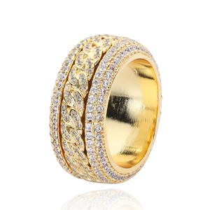 Unisex Hiphop Brass Zircon <b>Ring</b> Micro Insert Setting Customized Size Jewelry Everyday Wear July Birthstone Gift <b>Gold</b> Silver - Product Image 5