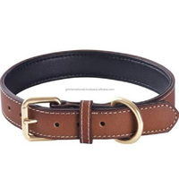 Collier de chien en cuir véritable fait à la main colliers de formation pour animaux de compagnie durables réglables pour chiens de taille moyenne Pitbull Labrador à bas prix