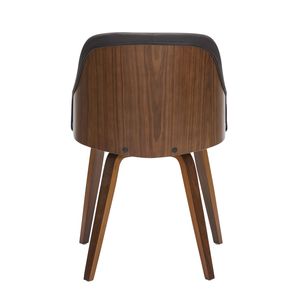 Set di 2 Sedie da Pranzo/Accento in Stile Mid-Century Modern, Legno di Noce e Ecopelle Marrone - Product Image 5