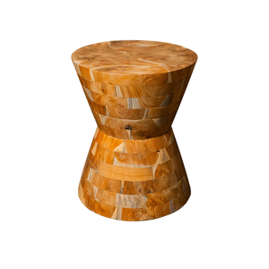 Table d'appoint en racine de teck artisanale ARTERRA Premium - Motif grain naturel rustique, mobilier de maison écologique et durable - Product Image 1